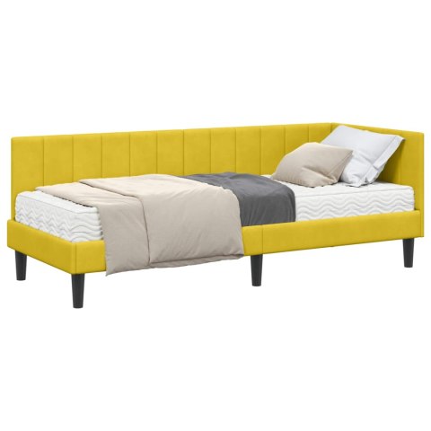 Rama Łóżka Narożnego z Materacem 2 pcs Żółty Aksamit