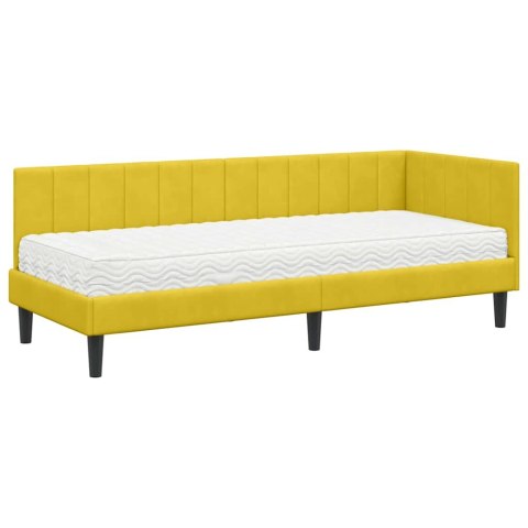 Rama Łóżka Narożnego z Materacem 2 pcs Żółty Aksamit