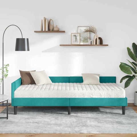 Rama Łóżka Narożnego z Materacem Inny 2 pcs Turkusowy Aksamit