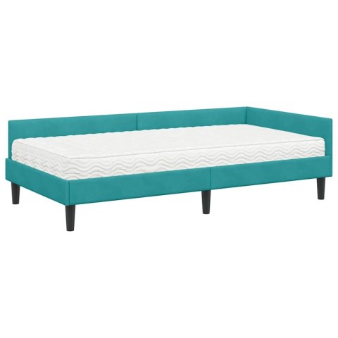 Rama Łóżka Narożnego z Materacem Inny 2 pcs Turkusowy Aksamit