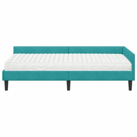Rama Łóżka Narożnego z Materacem Inny 2 pcs Turkusowy Aksamit