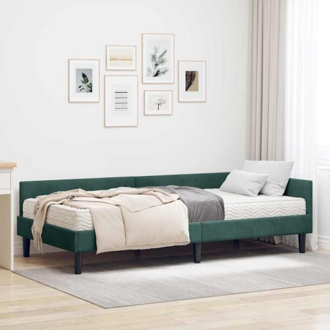 Rama Łóżka Narożnego z Materacem Inny 2 pcs Zielony Aksamit