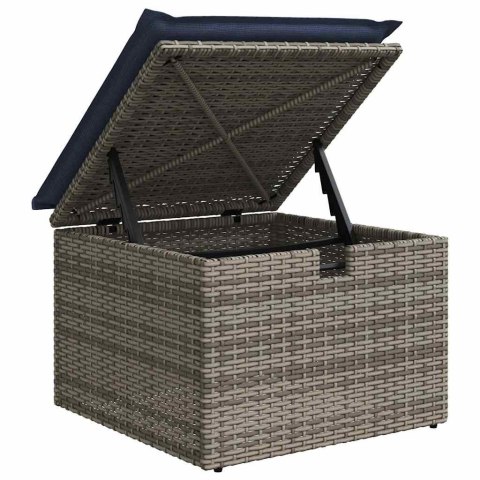 Zestaw Sof na Ogród z poduszką 7 pcs Szary polirattan