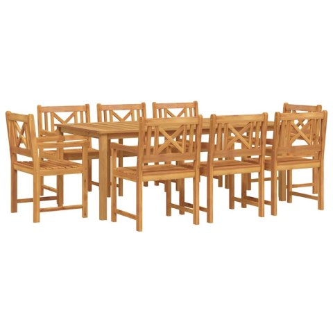 Zestaw do jadalni w ogrodzie 9 pcs Brązowy Lite Drewno Akacji