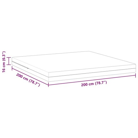 Materac Biały 200 x 200 cm Tkanina żakardowa