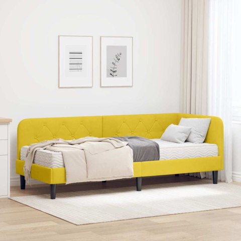 Rama łóżka narożnego Żółty 80 x 200 cm Aksamit