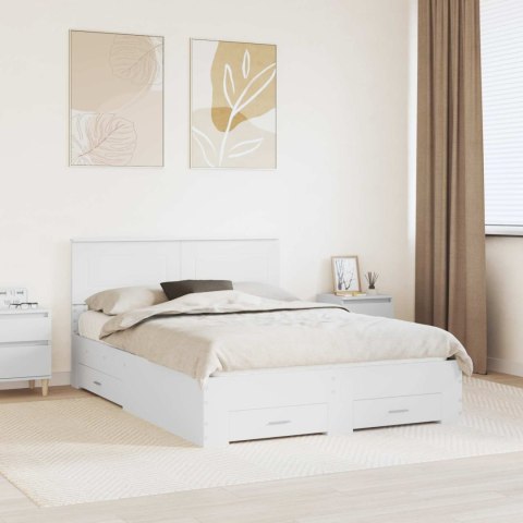 Ramka łóżka Biały 140 x 190 cm Materiał drewnopochodny