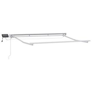 Ręczny ramowy zewnętrzny markizowy z LED Beżowy 3,5 x 2 m