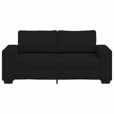Sofa 2-osobowa, czarna, 180x77x82 cm, tapicerowana tkaniną