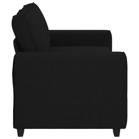 Sofa 2-osobowa, czarna, 180x77x82 cm, tapicerowana tkaniną