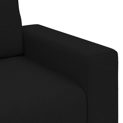 Sofa 2-osobowa, czarna, 180x77x82 cm, tapicerowana tkaniną