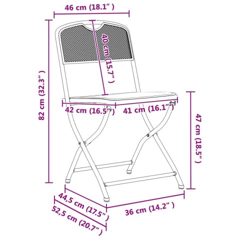 Zestaw Mebli Ogrodowych 5 pcs antracytowy Żelazo i stal