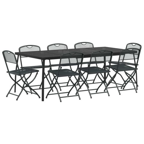 Zestaw Mebli Ogrodowych 9 pcs antracytowy Żelazo i stal