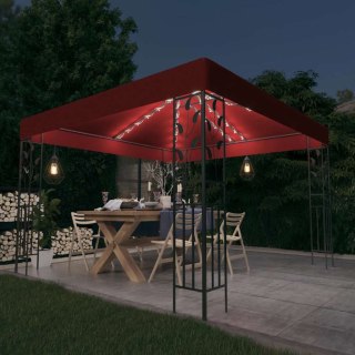 Altana ze sznurem lampek LED, 3x3 m, winna czerwień