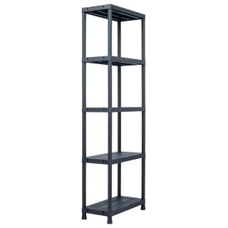 Regały magazynowe, 5 szt., czarne, 125 kg, 60x30x180 cm