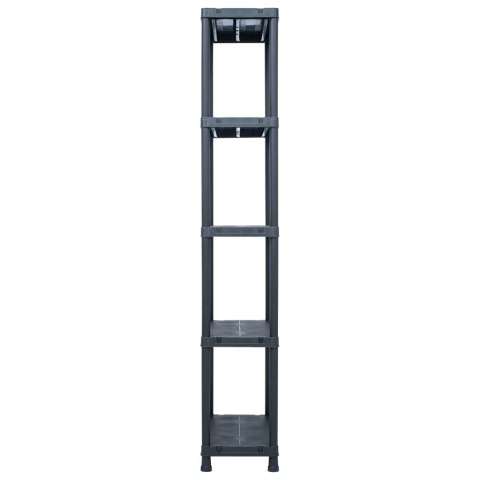Regały magazynowe, 5 szt., czarne, 125 kg, 60x30x180 cm