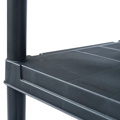 Regały magazynowe, 5 szt., czarne, 125 kg, 60x30x180 cm