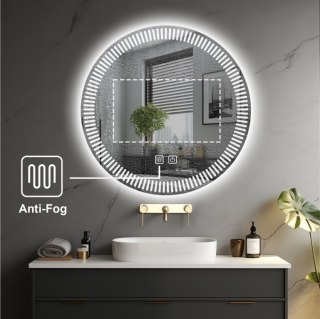 Lustro łazienkowe LED 70 cm z podświetleniem i odmgławianiem