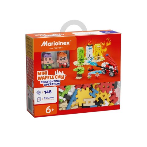 MARIOINEX Klocki Mini Waffle City Akcja strażacka, 148 elementów
