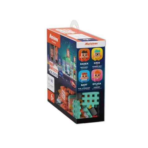MARIOINEX Klocki Mini Waffle City Stacja paliw, 148 elementów