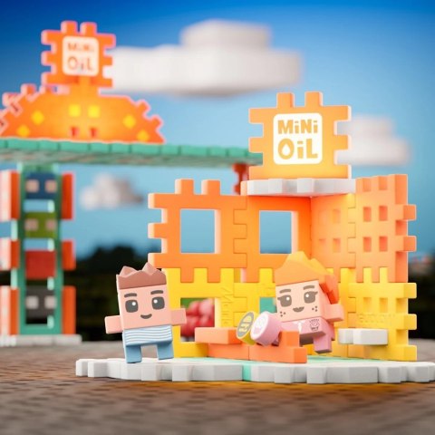 MARIOINEX Klocki Mini Waffle City Stacja paliw, 148 elementów
