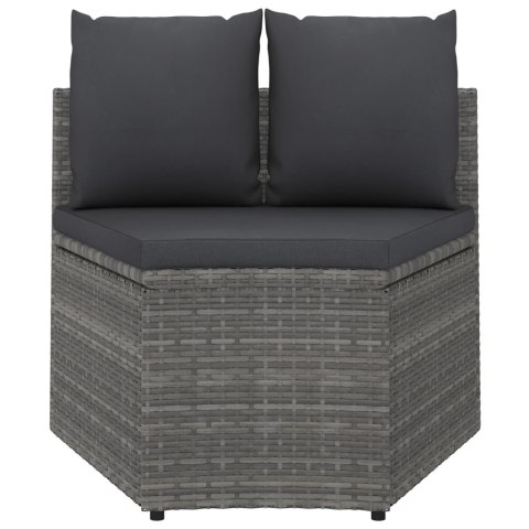 2-częściowa sofa ogrodowa z poduszkami, polirattan, szara