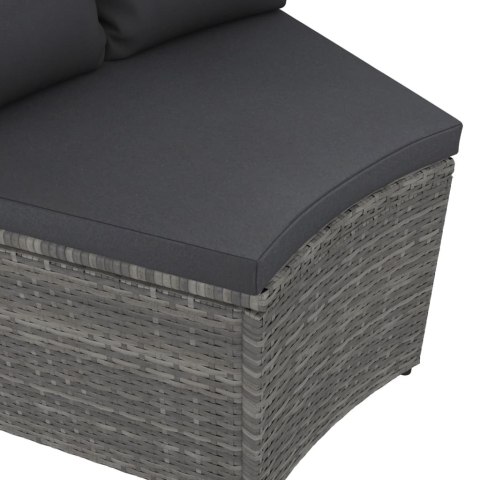 2-częściowa sofa ogrodowa z poduszkami, polirattan, szara