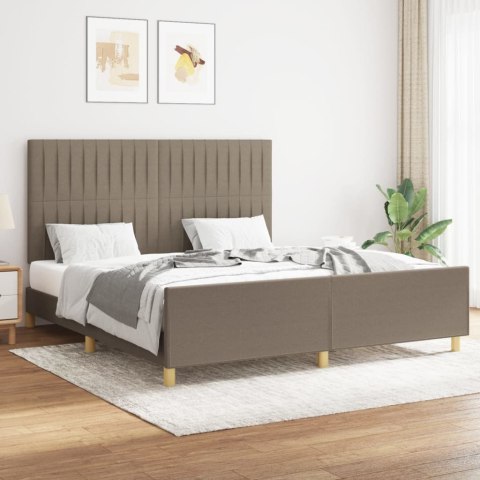 Rama łóżka bez materaca, taupe, 160x200 cm, obita tkaniną