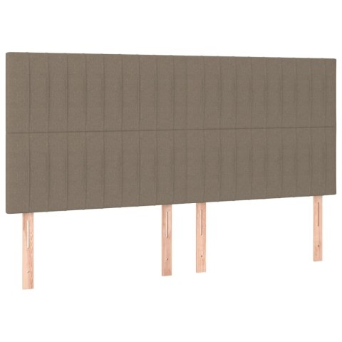 Rama łóżka bez materaca, taupe, 160x200 cm, obita tkaniną