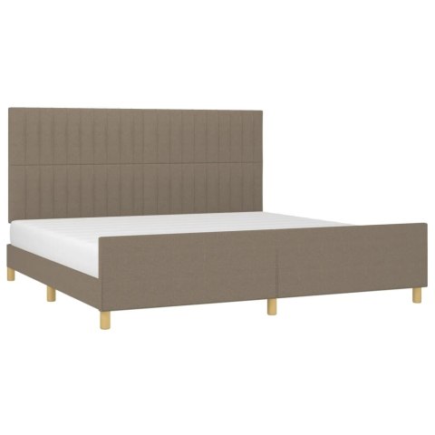 Rama łóżka bez materaca, taupe, 200x200 cm, obita tkaniną