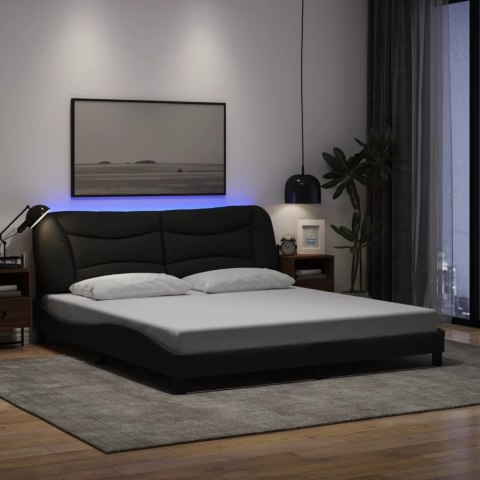 Rama łóżka z LED bez materaca Hvar Czarna 180x200 cm