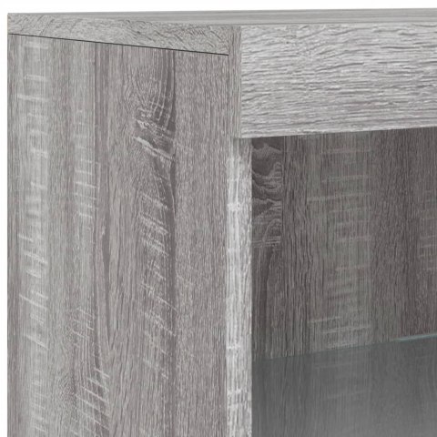 Szafka z oświetleniem LED, szary dąb sonoma, 162x37x100 cm