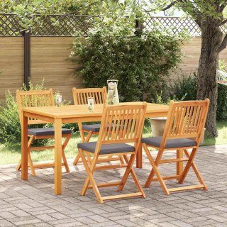 Krzesło składane z poduszką 4 pcs Szary 49 x 57.5 x 92cm