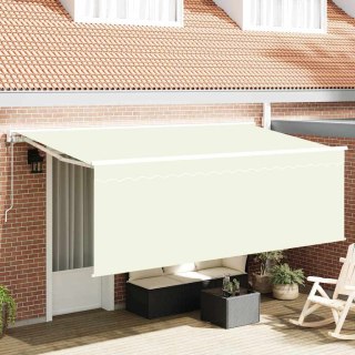 Markiza zwijana Kremowy 400 x 200 cm Poliester i aluminium