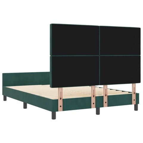 Łóżko sprężynowe Ciemna zieleń 140 x 190 cm Aksamit