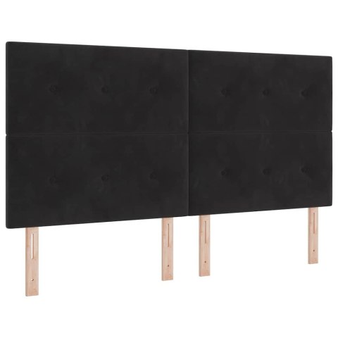 Łóżko sprężynowe Z zagłówkiem Czarny 180 x 200 cm Aksamit