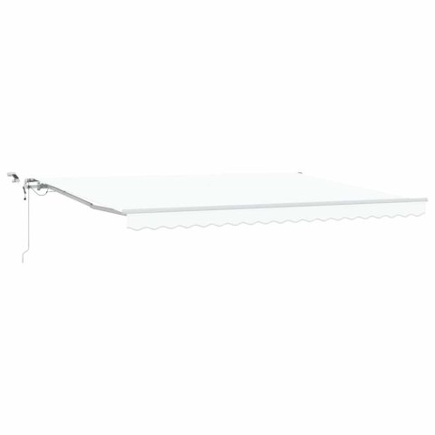 Markiza zwijana Biały 450 × 350 cm Poliester i Metal