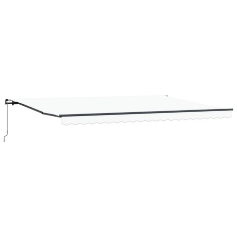 Markiza zwijana Biały 500 × 350 cm Poliester i Stal