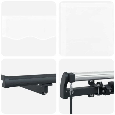 Markiza zwijana Biały 500 × 350 cm Poliester i Stal