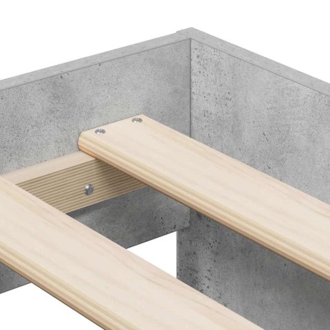 Rama łóżka z miejscem na przechowywanie Betonowy szary 75 cm