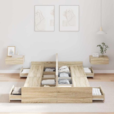 Rama łóżka z miejscem na przechowywanie Dąb Sonoma 120 x 200 cm
