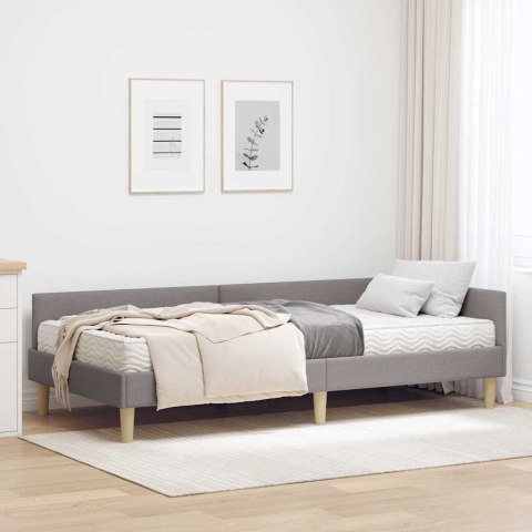 Rama Łóżka Narożnego z Materacem 2 pcs Ciemnoszary tkanina