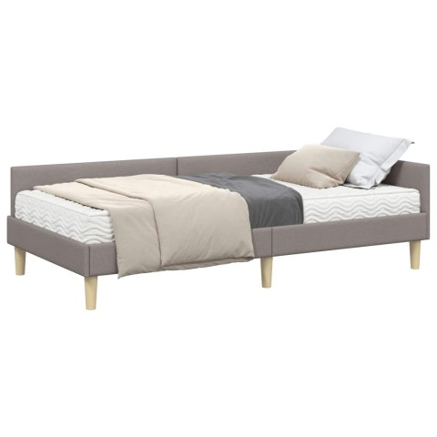 Rama Łóżka Narożnego z Materacem 2 pcs Ciemnoszary tkanina