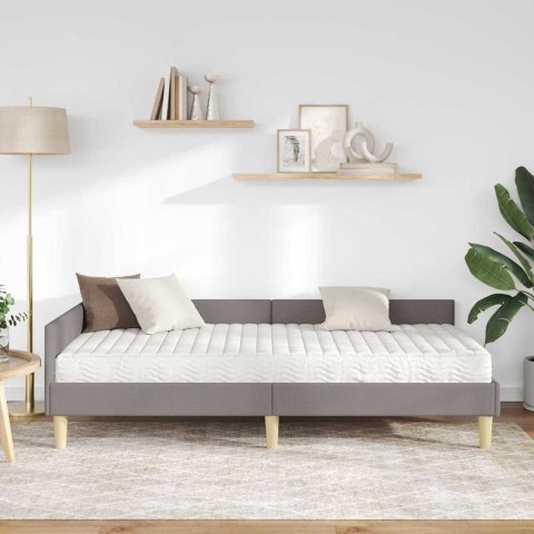 Rama Łóżka Narożnego z Materacem 2 pcs Ciemnoszary tkanina