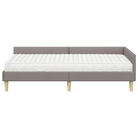 Rama Łóżka Narożnego z Materacem 2 pcs Ciemnoszary tkanina