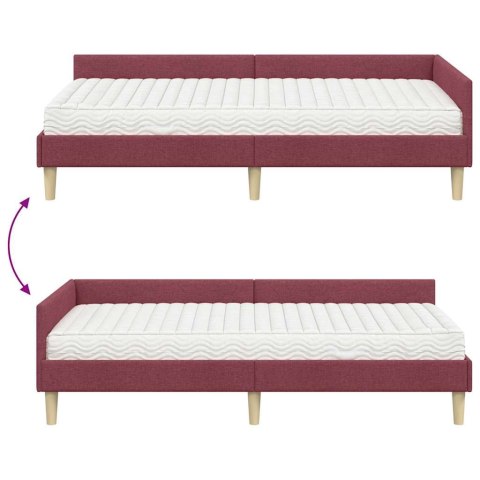 Rama Łóżka Narożnego z Materacem 2 pcs Szary tkanina