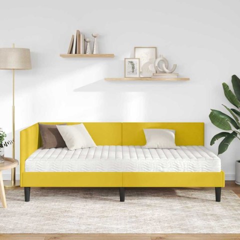 Rama Łóżka Narożnego z Materacem Inny 2 pcs Żółty Aksamit