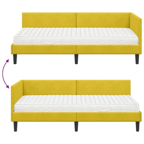 Rama Łóżka Narożnego z Materacem Inny 2 pcs Żółty Aksamit
