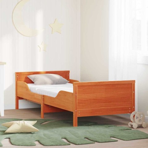Ramka łóżka z materacem Brązowy 80 x 200 cm Lite drewno sosnowe