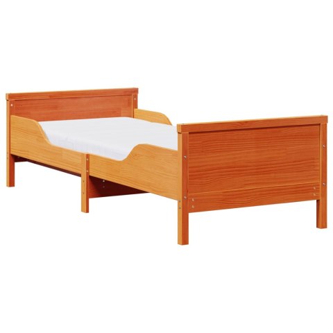 Ramka łóżka z materacem Brązowy 80 x 200 cm Lite drewno sosnowe